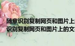随意识别复制网页和图片上的文字工具 V1.0 绿色版（随意识别复制网页和图片上的文字工具 V1.0 绿色版功能简介）
