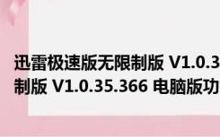 迅雷极速版无限制版 V1.0.35.366 电脑版（迅雷极速版无限制版 V1.0.35.366 电脑版功能简介）