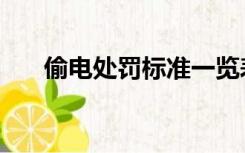 偷电处罚标准一览表（偷电处罚标准）