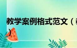 教学案例格式范文（教学案例有固定的格式吗）