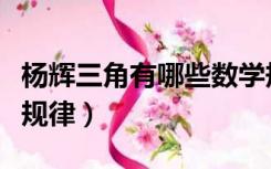 杨辉三角有哪些数学规律（杨辉三角中的数学规律）