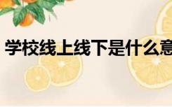 学校线上线下是什么意思（线下是什么意思）
