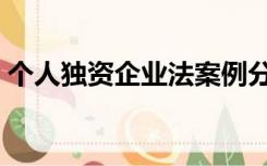个人独资企业法案例分析（个人独资企业法）