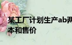 某工厂计划生产ab两种产品共10件其生产成本和售价