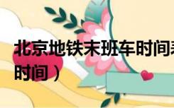 北京地铁末班车时间表最新（北京地铁末班车时间）