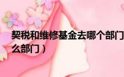 契税和维修基金去哪个部门交（契税 与维修基金 都交给什么部门）