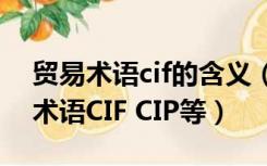 贸易术语cif的含义（给我解释一下常用贸易术语CIF CIP等）