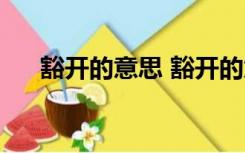 豁开的意思 豁开的意思（豁开的意思）