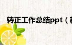 转正工作总结ppt（新员工转正工作总结）