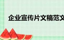 企业宣传片文稿范文（企业宣传片文稿）