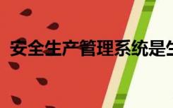 安全生产管理系统是生产管理的一个子系统