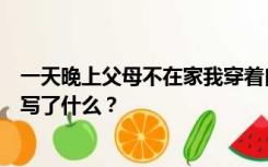 一天晚上父母不在家我穿着白色透明睡衣进了房间我在后面写了什么？