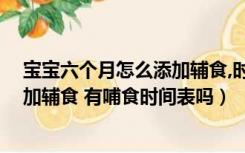 宝宝六个月怎么添加辅食,时间表（请问 六个月宝宝如何添加辅食 有哺食时间表吗）