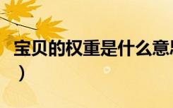 宝贝的权重是什么意思（宝贝权重是什么意思）
