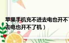 苹果手机充不进去电也开不了机怎么解决（苹果手机充不进去电也开不了机）