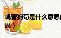 蝇营狗苟是什么意思内卷（蝇营狗苟是什么意思）