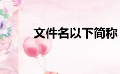 文件名以下简称（以下简称格式）