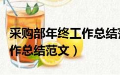采购部年终工作总结范文简短（采购部年终工作总结范文）