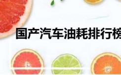 国产汽车油耗排行榜（汽车油耗排行榜）