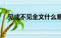 见或不见全文什么意思（见或不见全文）