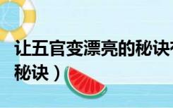 让五官变漂亮的秘诀有哪些（让五官变漂亮的秘诀）