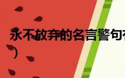 永不放弃的名言警句有哪些（永不放弃的名言）