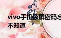 vivo手机锁屏密码忘记了怎么解锁身份验证不知道
