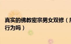 真实的佛教密宗男女双修（所谓密宗双修 真的是男女发生性行为吗）