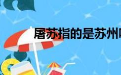 屠苏指的是苏州吗（屠苏指的是）