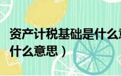 资产计税基础是什么意思啊（资产计税基础是什么意思）