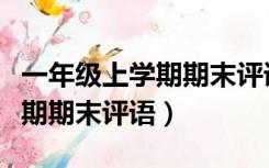 一年级上学期期末评语家长的话（一年级上学期期末评语）