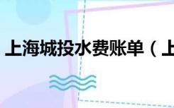 上海城投水费账单（上海城投水务账单查询）