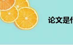 论文是什么意思
