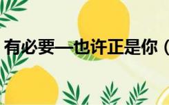 有必要—也许正是你（有必要也许正是你要）