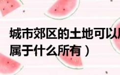 城市郊区的土地可以属于哪（城市郊区的土地属于什么所有）