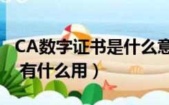 CA数字证书是什么意思（什么是数字CA证书 有什么用）