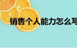 销售个人能力怎么写（个人能力怎么写）