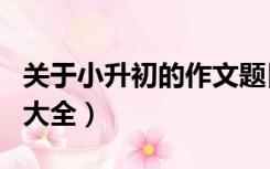 关于小升初的作文题目（小升初语文作文题目大全）