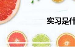 实习是什么意思？