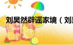 刘昊然辟谣家境（刘昊然家庭背景太恐怖）