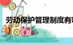 劳动保护管理制度有哪些（劳动保护管理制度）