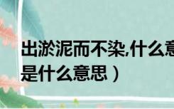 出淤泥而不染,什么意思（出淤泥而不染的而是什么意思）