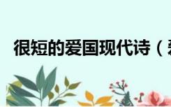 很短的爱国现代诗（爱国的现代诗短一点）