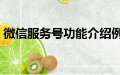 微信服务号功能介绍例子（微信服务号功能）