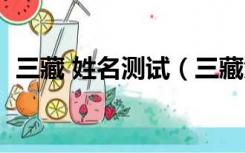 三藏 姓名测试（三藏免费姓名测试打分网）