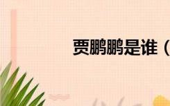 贾鹏鹏是谁（贾君鹏是谁）