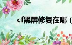 cf黑屏修复在哪（cf黑屏怎么修复）