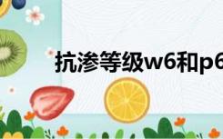 抗渗等级w6和p6区别（抗渗等级）