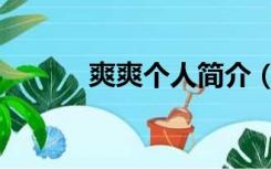 爽爽个人简介（真爽个人资料）