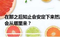 在那之后知止会安定下来然后安静然后安全然后担忧然后它会从哪里来？